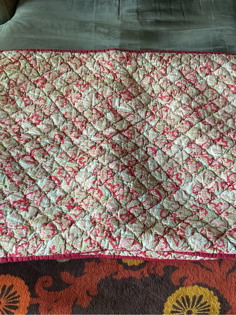 2 Pottery Barn Georgia Quilted Paisley Vintage 2005s Pillow Shams Standard
